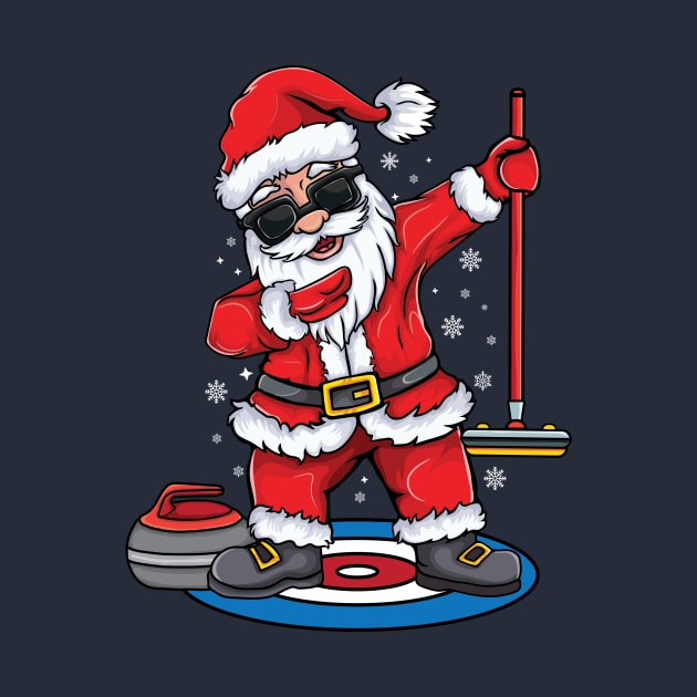 Dabbing Santa Curling player curling Broom curler christmas Curling by UNXart