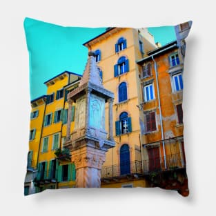 Piazza delle Erbe in Verona, Italy Pillow