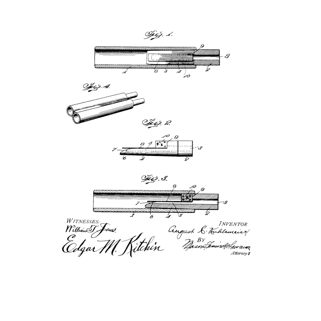 Duck Call Vintage Patent Hand Drawing by TheYoungDesigns