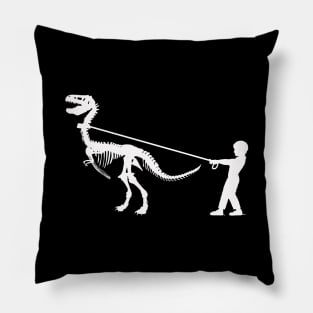 Dinosaur fossil and little boy Pillow