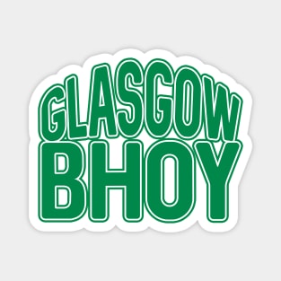 GLASGOW BHOY, Glasgow Celtic Football Club Green and White Layered Text Design Magnet