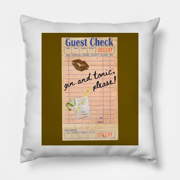 Gin and Tonic Y2k Pink Guest Check Print Pillow by madiwestdal