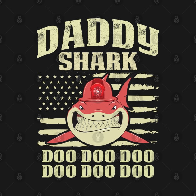 Daddy Shark-Firefighter T-Shirt by Murder By Text