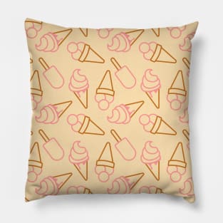 Cute summer food with outline ice cream contours Pillow