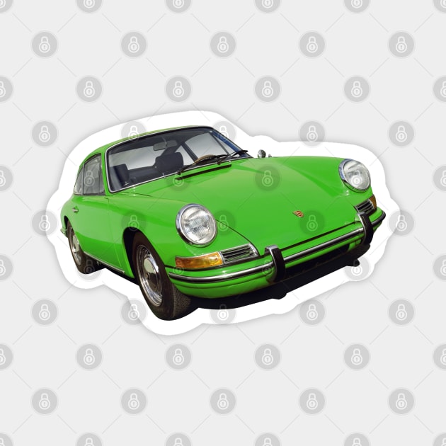 porsche 911 in green Magnet by candcretro