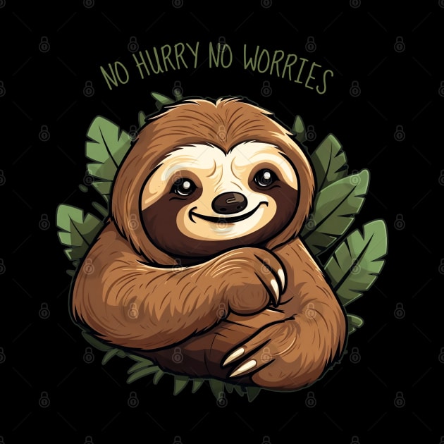 Cute Sloth No Hurry No Worry by origato