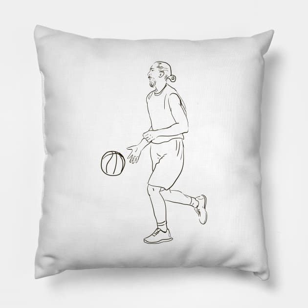 Basketball Player #2 Pillow by Olga Berlet