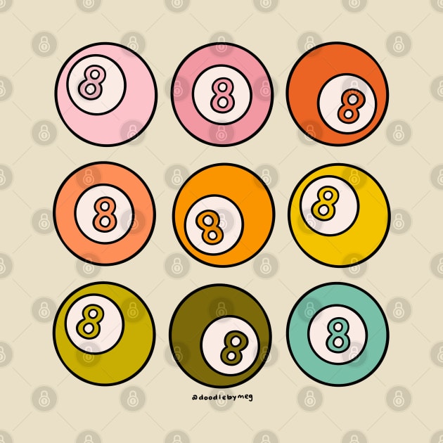 Rainbow Eight Balls by Doodle by Meg