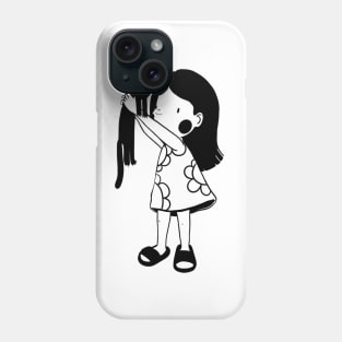 BLACK CAT WITH A GIRLS Phone Case