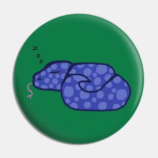 Sleeping Blue Spotted Snake Pin