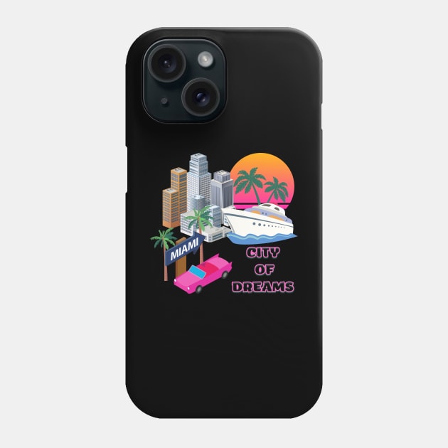 Miami t-shirt, USA t-shirt, city of dreams Phone Case by Greenmillion