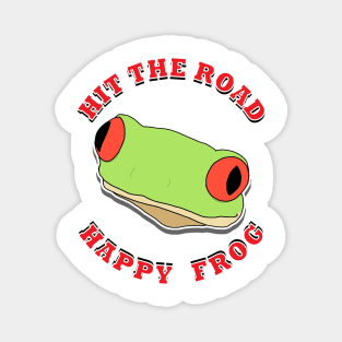 Hit The Road Happy Frog Magnet