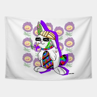 hops the bad Easter bunny Tapestry