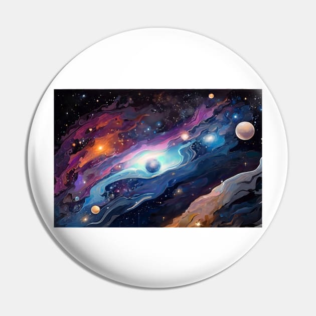 Galactic Nomad Sticker: Ethereal Oil Painting  (336) Pin by WASjourney