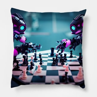 Robots Playing Chess Pillow