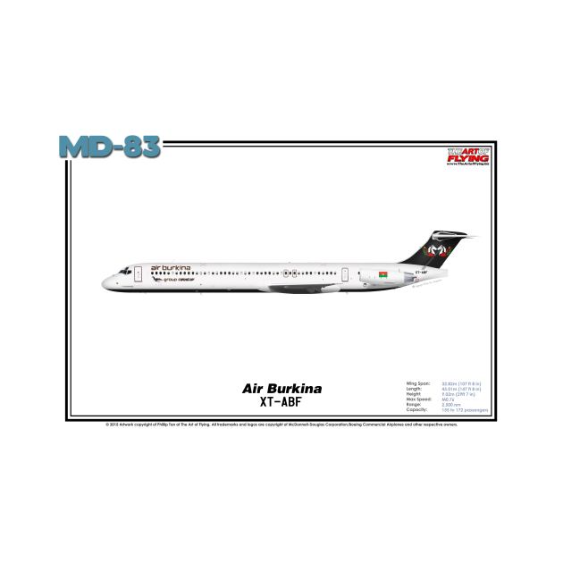 McDonnell Douglas MD-83 - Air Burkina (Art Print) by TheArtofFlying