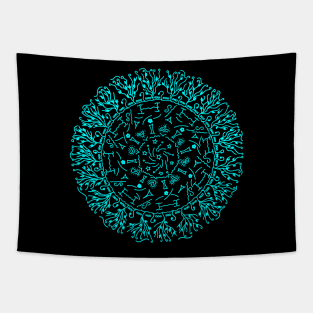 My 'very' Second - hand drawn - Mandala :) - Turquoise Tapestry