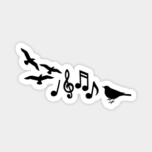 Music Notes and Birds Magnet