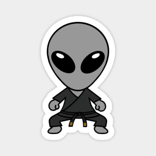 Karate Gray Alien Extraterrestrial Dark Gi Magnet