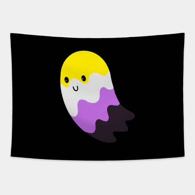 Nonbinary Ghost Pride Tapestry by Made Adventurous