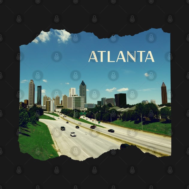 Cool photography of Atlanta Georgia skyline blue sky USA city break by BoogieCreates