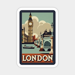 A Vintage Travel Art of London - England Magnet