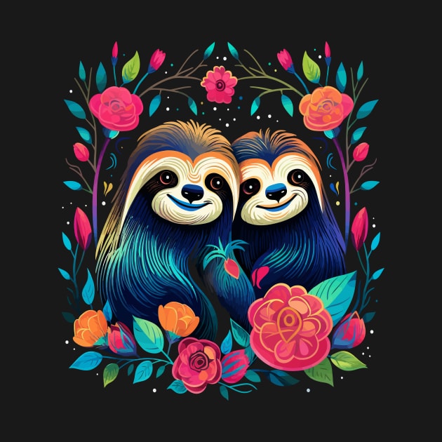 Sloth Couple Valentine by JH Mart