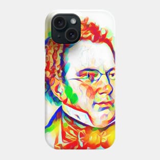 Franz Schubert Colourful Portrait | Franz Schubert Artwork 10 Phone Case