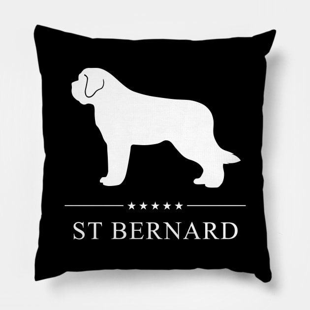 St Bernard Dog White Silhouette Pillow by millersye