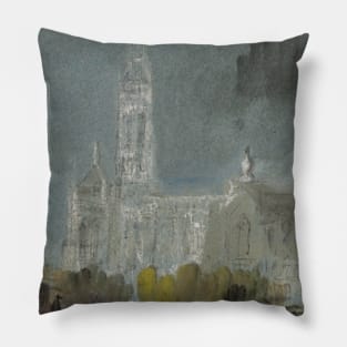 Antwerp Cathedral from the Place Verte, 1839 Pillow