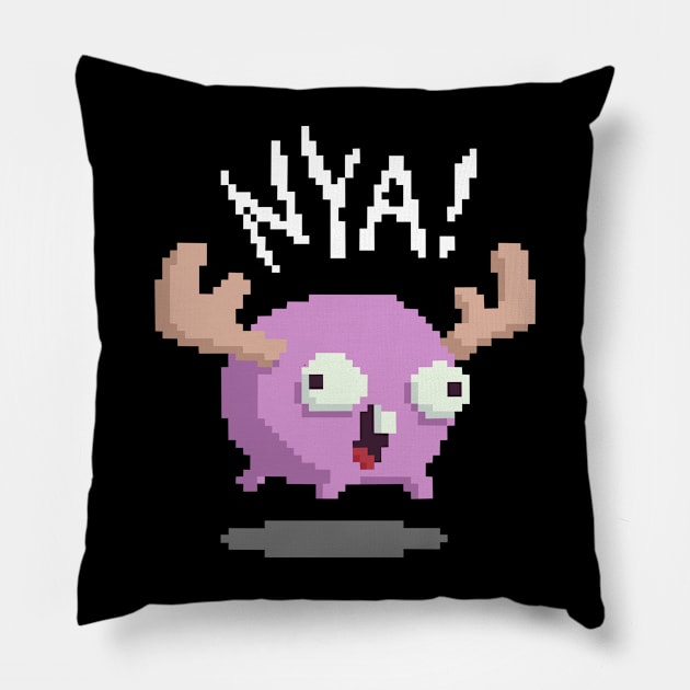 PIXEL MINIMOOSE Pillow by Vixie Hattori