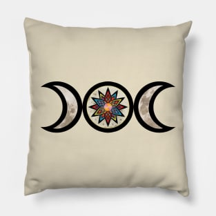 Triple Moon Symbol Pillow