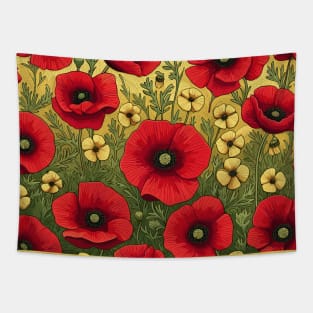 Red Poppy Flower Tapestry