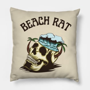 beach rat skull design Pillow