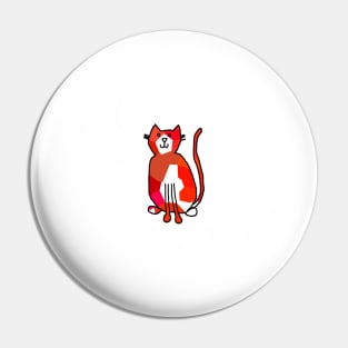 Small Red Crystal Cat Pin