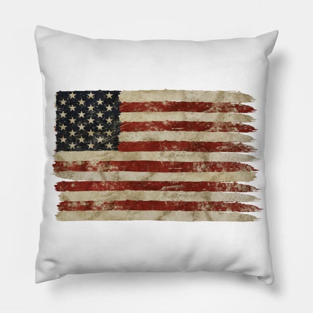 Weathered American flag Pillow by BKDesigns