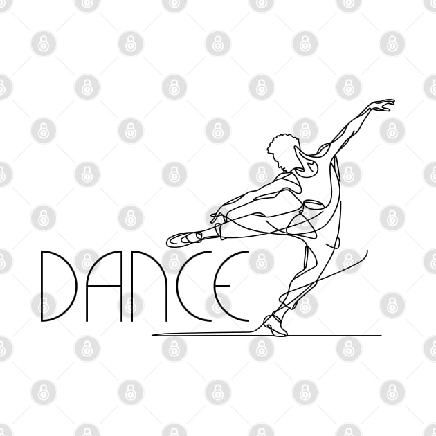 Black one line art Contemporary Male dancer by PrintSoulDesigns