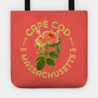 Cape Cod Massachusetts Floral Roses For Women Girls Gardeners Souvenir Tote