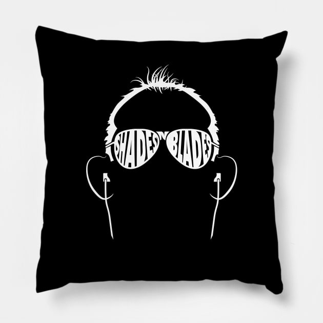 Shades and Blades White Pillow by dopelope