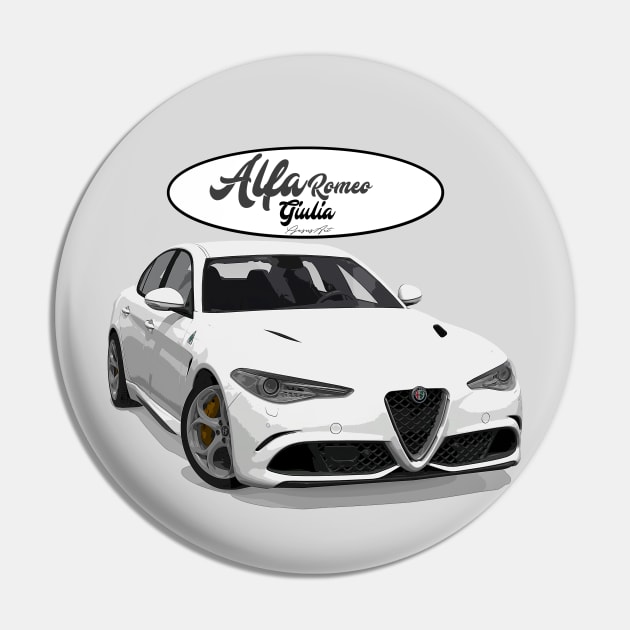 ALFA ROMEO Giulia Bianco Pin by PjesusArt