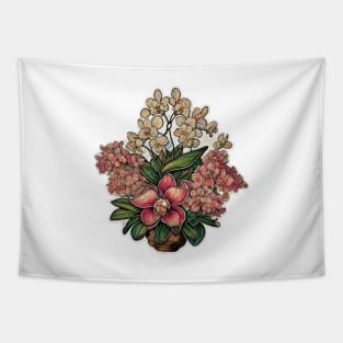 Orchid Wildflower Flora Bloom Vintage Tapestry