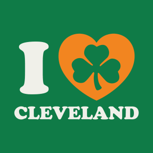 Cleveland St Patricks Day Irish Pride Shamrock Heart T-Shirt