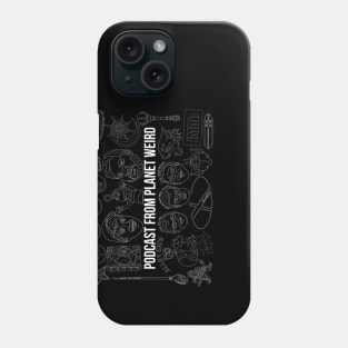 Doodles (white on black) Phone Case