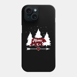 Mama Bear Buffalo Plaid Christmas Matching Family Pajama Phone Case