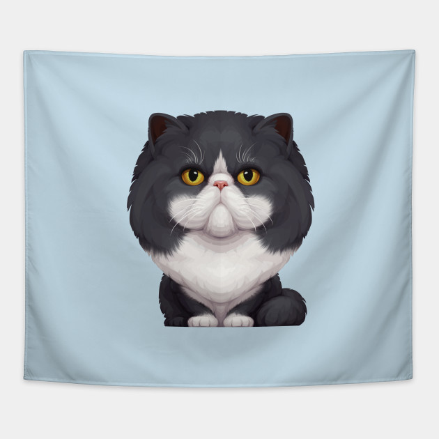 Black White Persian Cat Cat Tapestry Teepublic