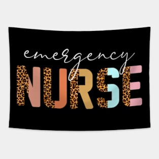 Emergency Nurse Leopard Print Er Nurse Nursing School Women Tapestry