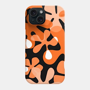 Groovy Retro Shapes Orange Black White Phone Case