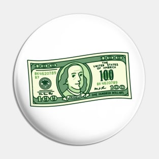 Dollar Bill 100 Pin