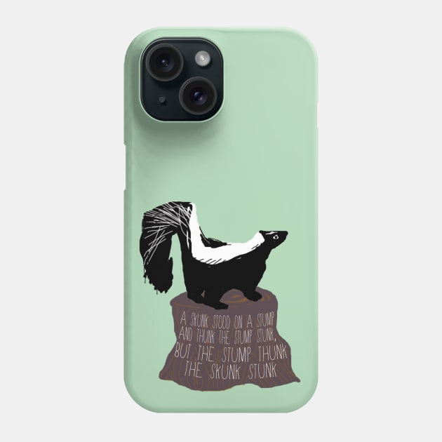 Skunk Tongue Twister Phone Case by ahadden