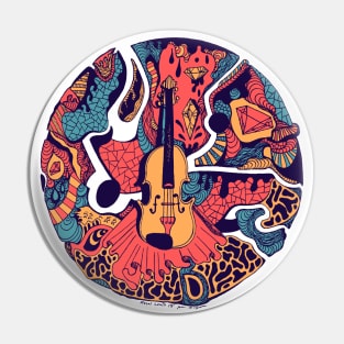 Retro Triad Circle of Music Pin